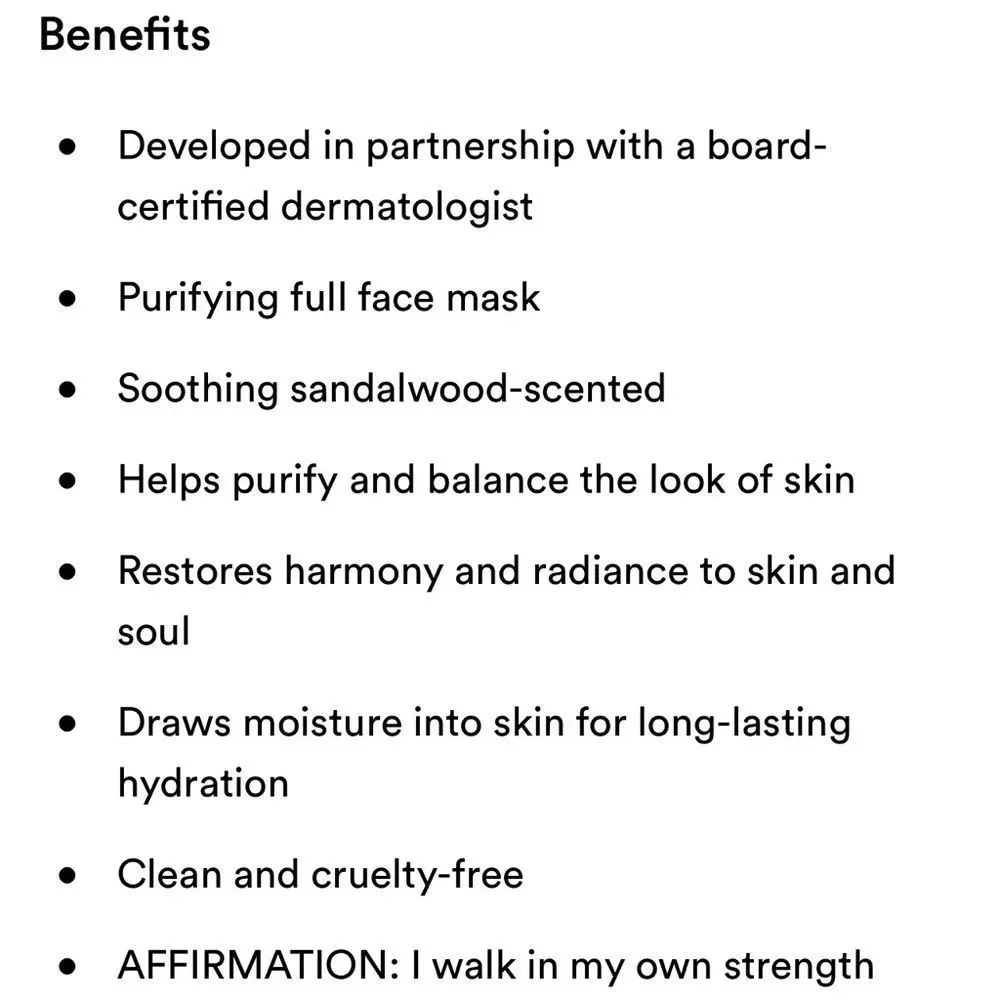 $13❤️‍🔥 KEYS Soulcare Harmony Mask 🪞 NEW IN BOX Sandalwood Scent